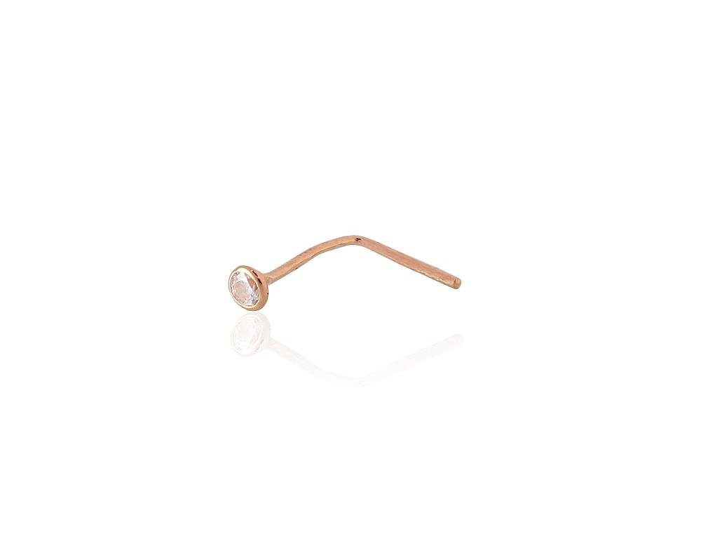 Gold piercing for nose with Zirkons