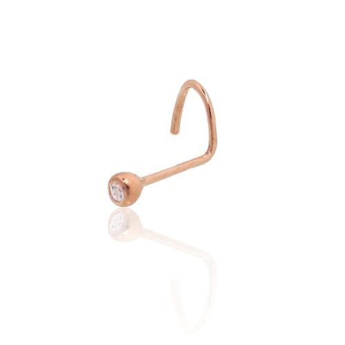 Gold piercing for nose with Zirkons
