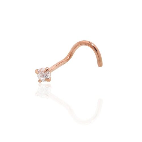 Gold piercing for nose with Zirkons