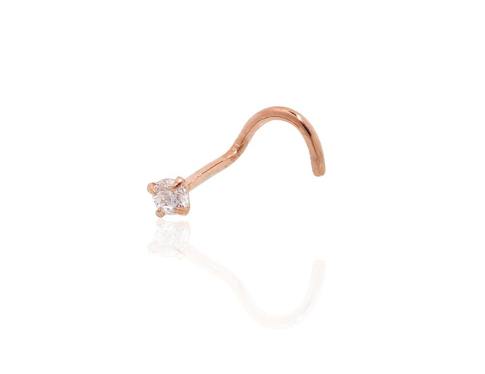 Gold piercing for nose with Zirkons