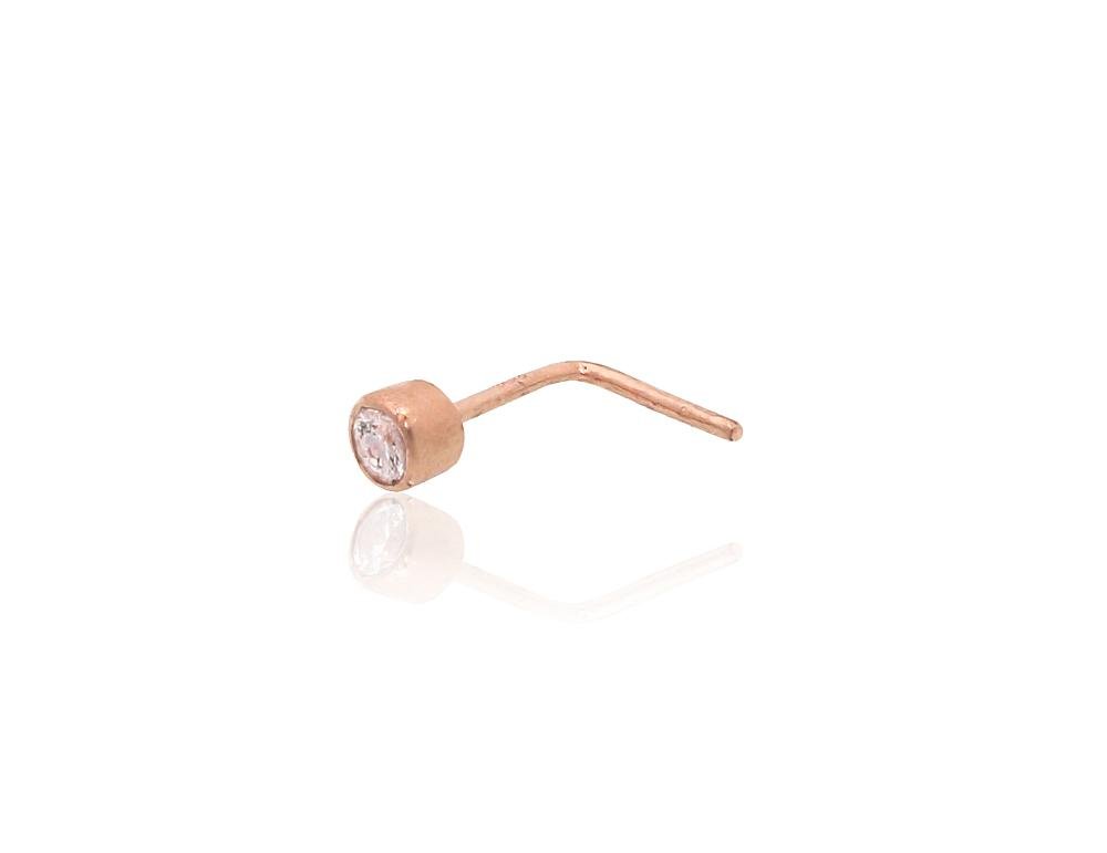 Gold piercing for nose with Zirkons