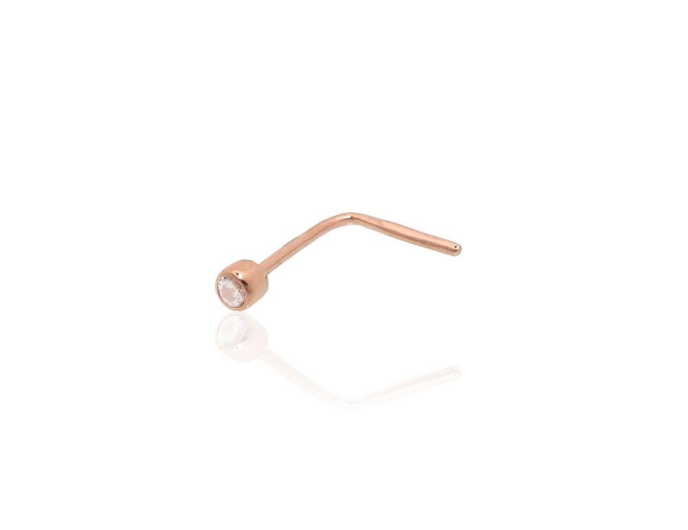 Gold piercing for nose with Zirkons