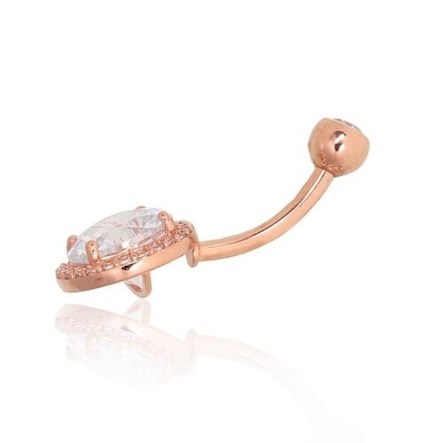 Alternative view of Gold piercing for navel with Zirkons