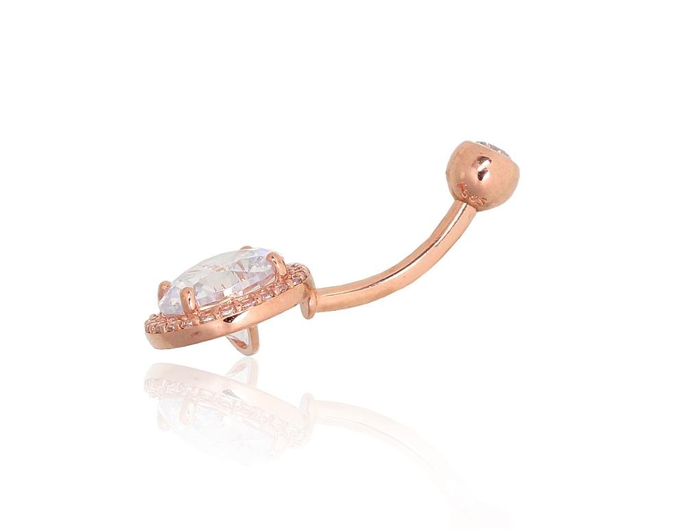 Gold piercing for navel with Zirkons - Image 2