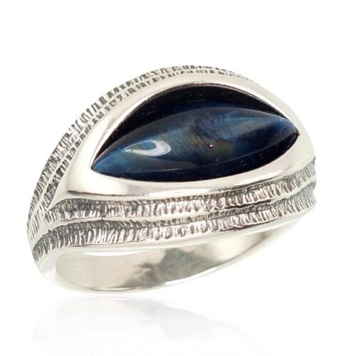 Silver ring with Tiger eye (synt.)