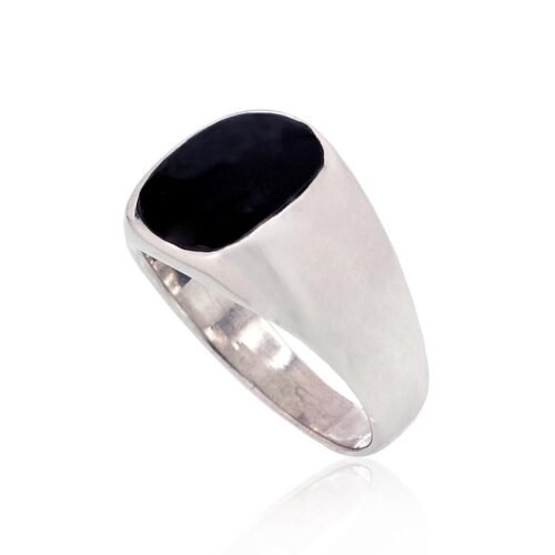 Alternative view of Silver ring with Onix