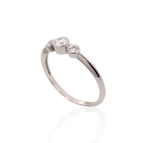 Alternative view of Silver ring with Zirkons