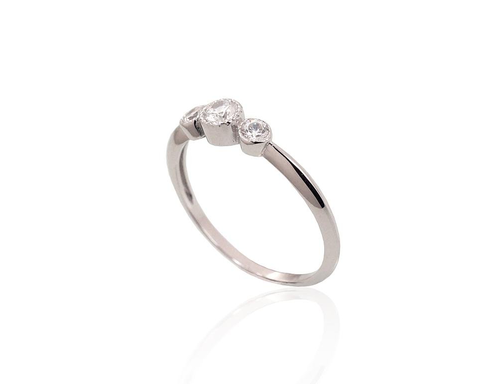 Silver ring with Zirkons - Image 2