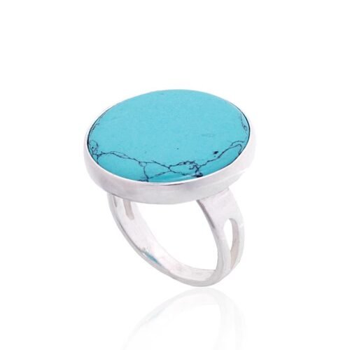 Alternative view of Silver ring with Turquoise (Imitation)