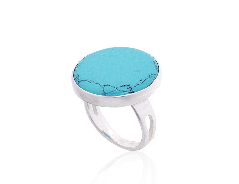 Silver ring with Turquoise (Imitation) - Image 2