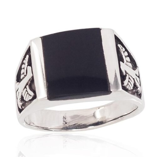 Silver ring with Onix