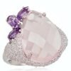 Silver ring with Zirkons , Pink Quarz , Amethyst