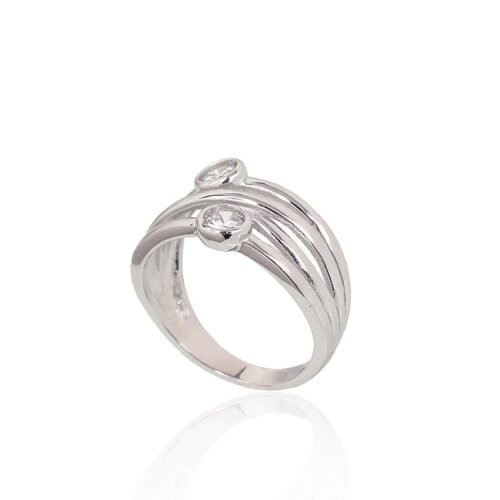 Alternative view of Silver ring with Zirkons