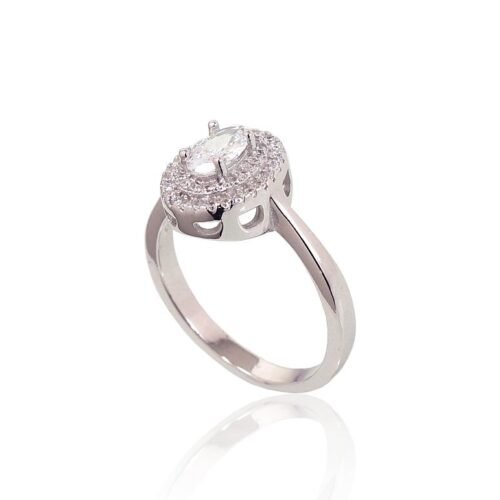 Alternative view of Silver ring with Zirkons