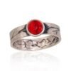 Silver ring with Coral (Imitation)