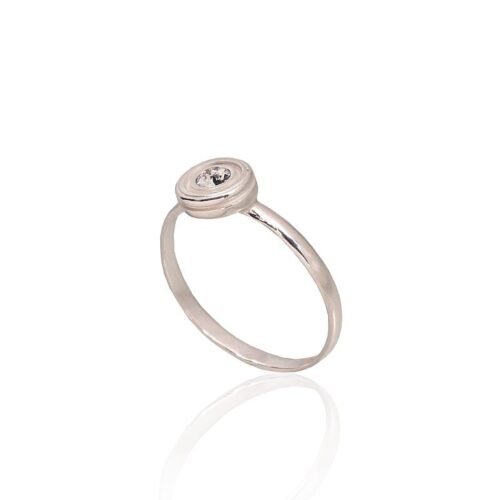 Alternative view of Silver ring with Crystals