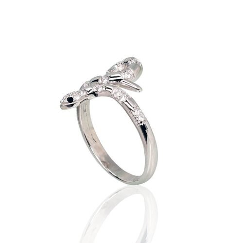 Alternative view of Silver ring with Zirkons