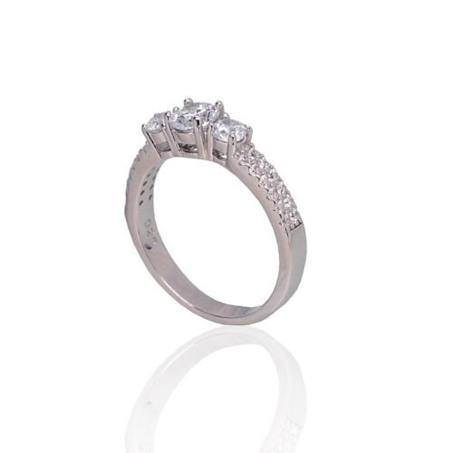 Alternative view of Silver ring with Zirkons