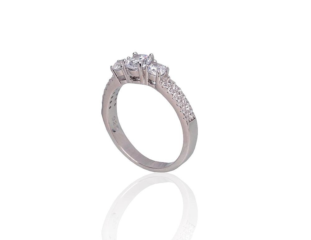 Silver ring with Zirkons - Image 2
