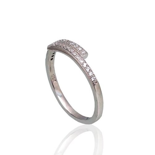 Alternative view of Silver ring with Zirkons