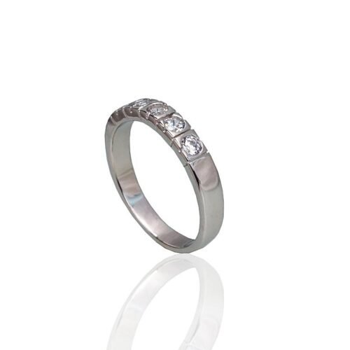 Alternative view of Silver ring with Zirkons