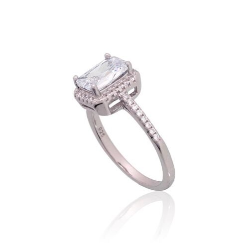 Alternative view of Silver ring with Zirkons