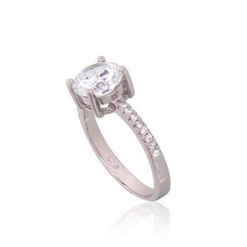 Alternative view of Silver ring with Zirkons
