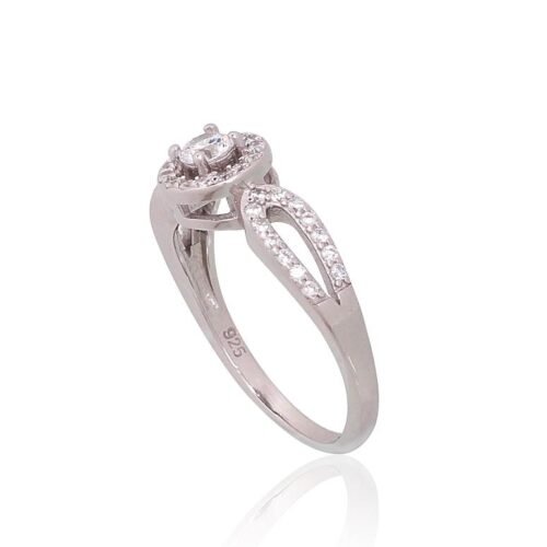 Alternative view of Silver ring with Zirkons