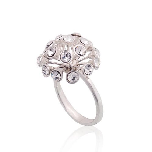 Alternative view of Silver ring with Crystals