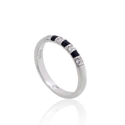 Alternative view of Silver ring with Zirkons , Jewelery enamel
