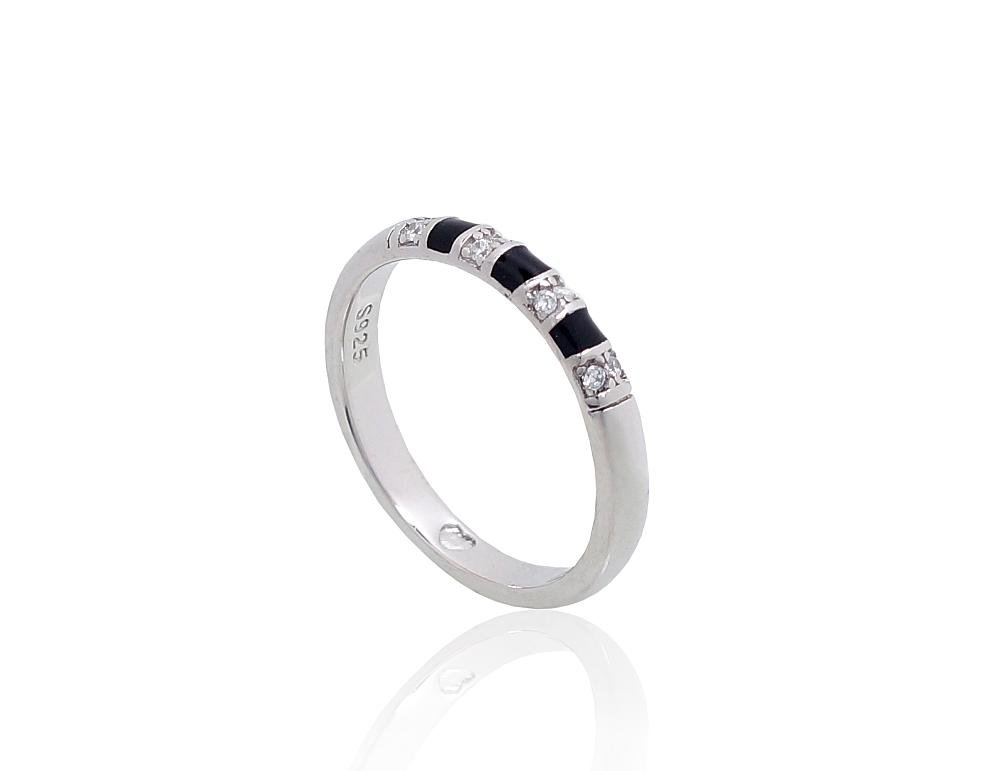 Silver ring with Zirkons , Jewelery enamel - Image 2