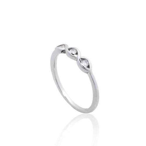 Alternative view of Silver ring with Zirkons
