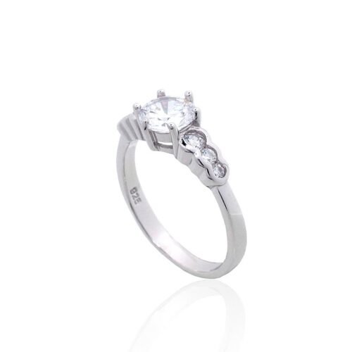 Alternative view of Silver ring with Zirkons