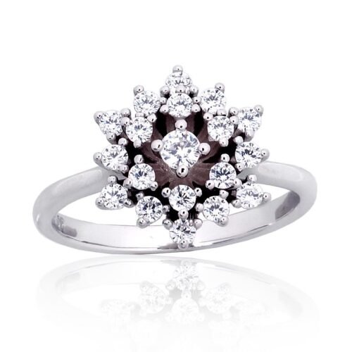 Silver ring with Zirkons