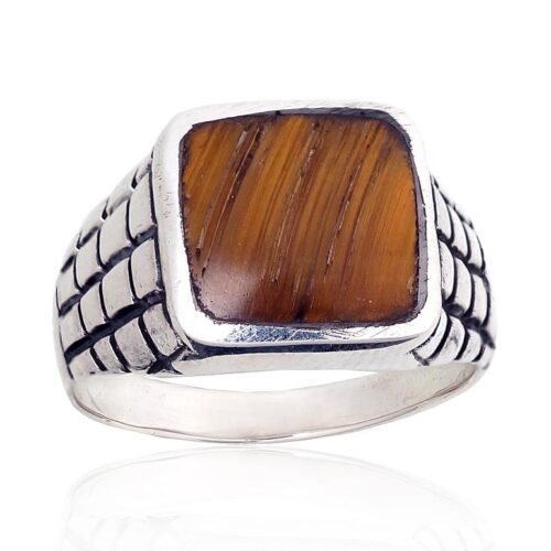 Silver ring with Tiger eye