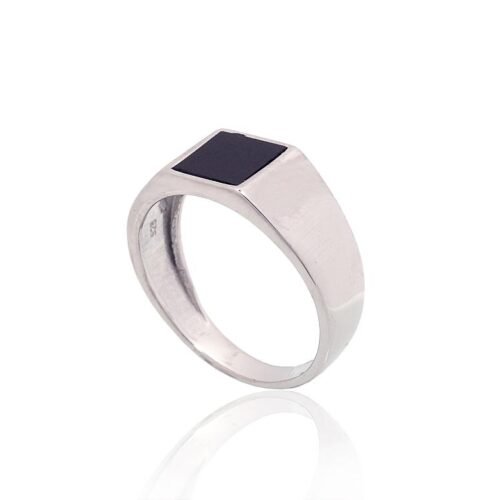 Alternative view of Silver ring with Onix