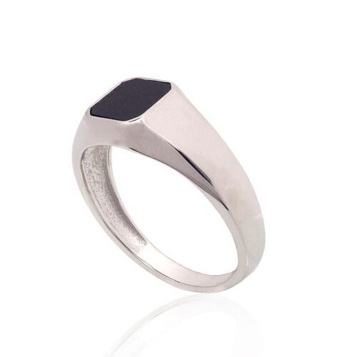 Alternative view of Silver ring with Onix