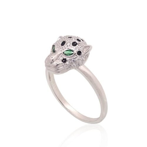 Alternative view of Silver ring with Zirkons , Jewelery enamel