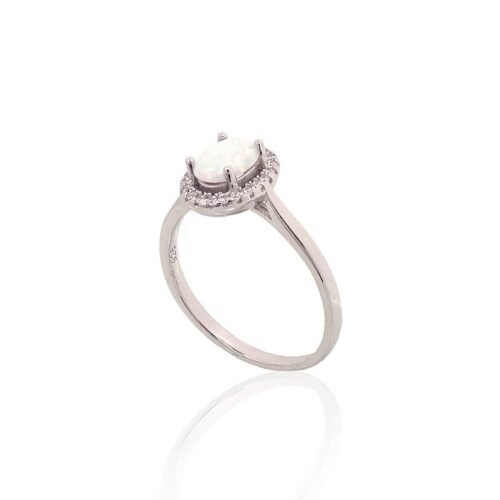 Alternative view of Silver ring with Zirkons , Opalit