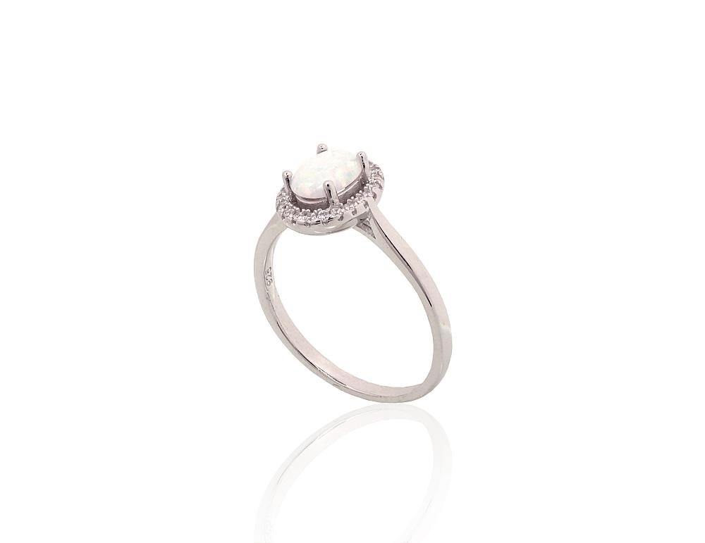 Silver ring with Zirkons , Opalit - Image 2