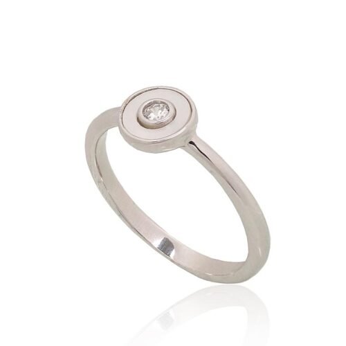 Alternative view of Silver ring with Zirkons , Mother-of-pearl
