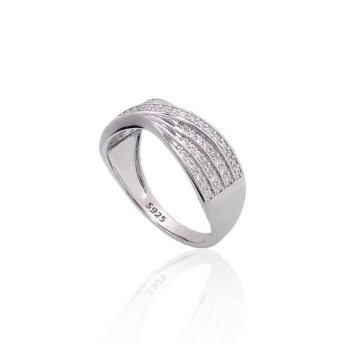 Alternative view of Silver ring with Zirkons