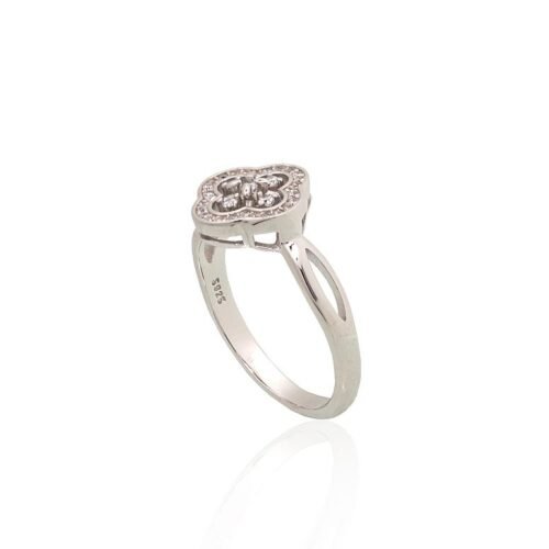 Alternative view of Silver ring with Zirkons
