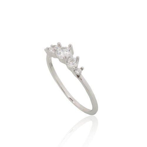 Alternative view of Silver ring with Zirkons