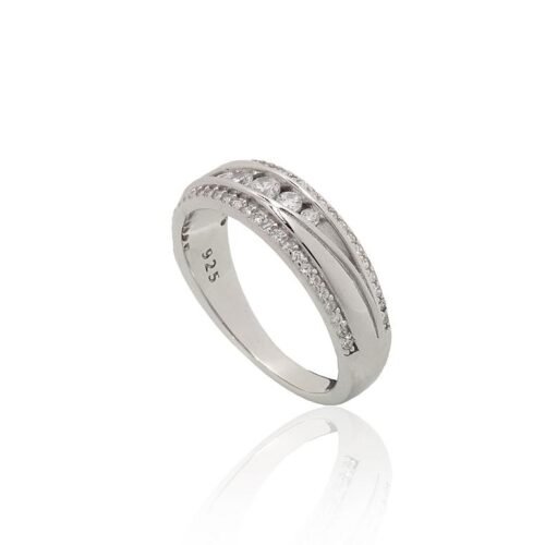 Alternative view of Silver ring with Zirkons