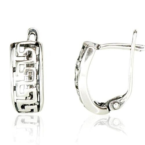 Silver earrings with 'english' lock