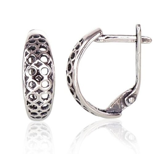 Silver earrings with 'english' lock