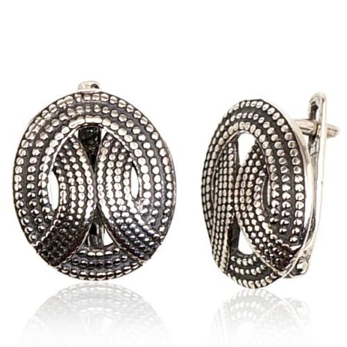 Silver earrings with 'english' lock