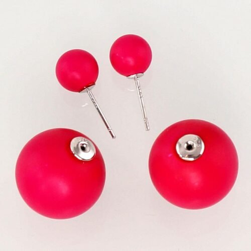Alternative view of Silver stud earrings with Plastic
