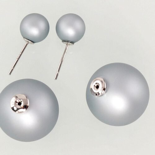 Alternative view of Silver stud earrings with Plastic